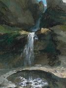 Caspar Wolf The Geltenbach Falls in the Lauenen Valley with an Ice Bridge oil painting on canvas